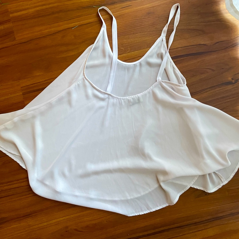 Show me your mumu White chiffon flowy tank